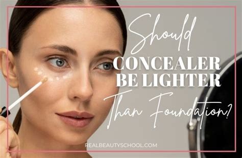 Should concealer be lighter than foundation - Does concealer have to be lighter than your skin tone? The rule of thumb for picking your concealer shade is based off of your foundation shade. Beauty experts advise that everyone should have two shades of concealer in their arsenal, one lighter, one darker, since daily sun exposure means your skin tone shifts slightly all the time. 